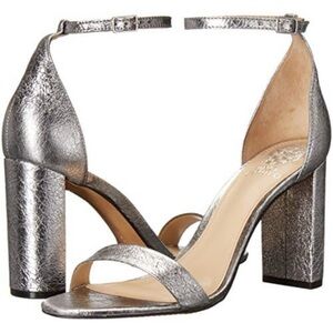 Vince Camuto Metallic Block Heel Sandals, Women’s 7.5